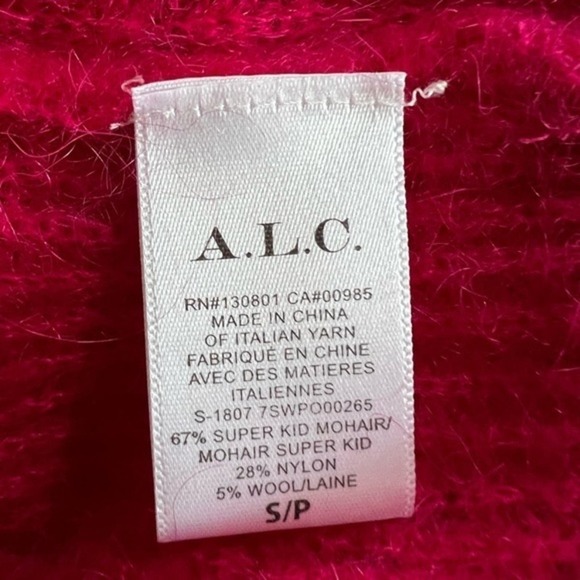 A.L.C. Riva Mohair Wool Blend Crewneck Pullover Sweater in Magenta Pink Sz S NWT - Picture 5 of 7